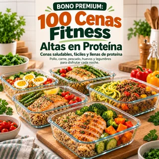 Portada bono: 100 Cenas Fitness altas en proteína